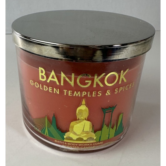 Bath & Body Works Bangkok Golden Temples & Spices Scented 3 Wick Candle 14.5 OZ - Picture 6 of 10